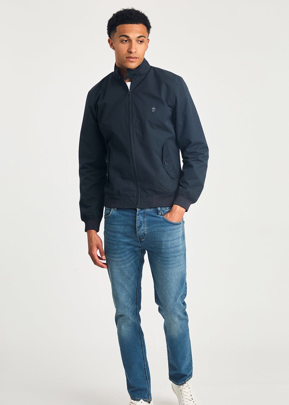 French Connection Navy Funnel Neck Harrington Jacket