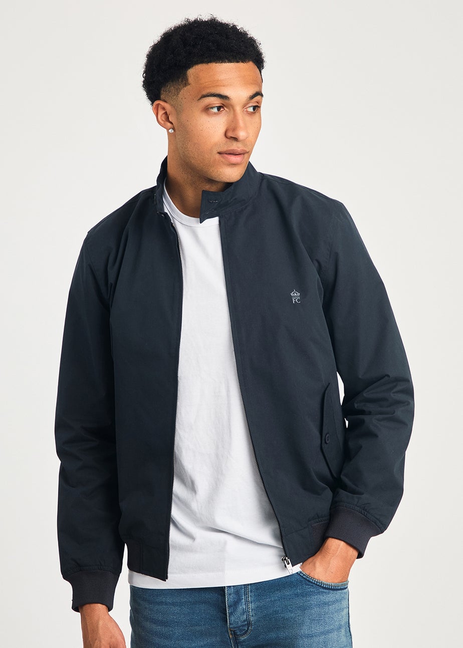 French Connection Navy Funnel Neck Harrington Jacket