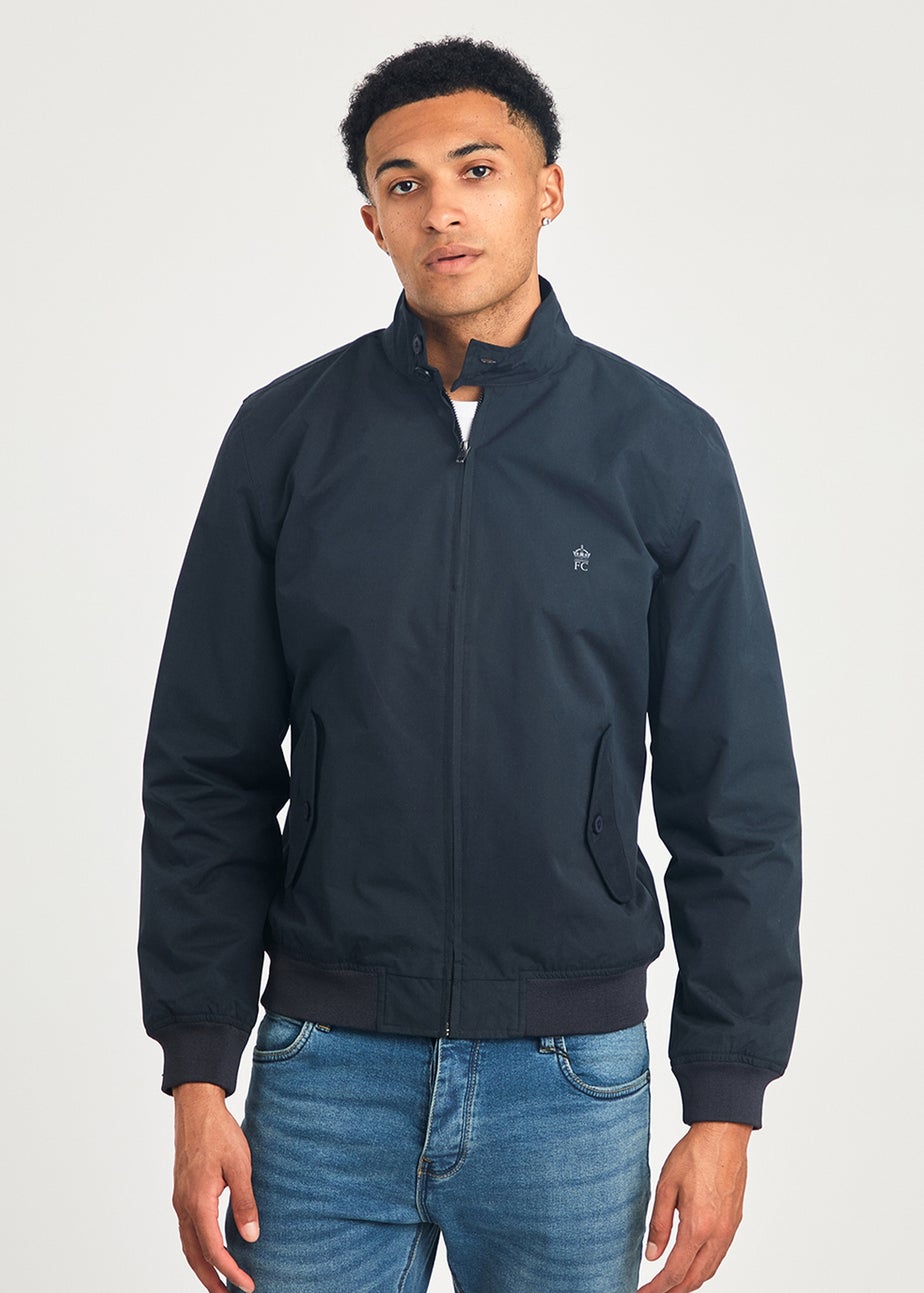 French Connection Navy Funnel Neck Harrington Jacket