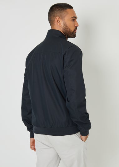 Threadbare Navy Patch Pocket Funnel Neck Harrington Style Jacket