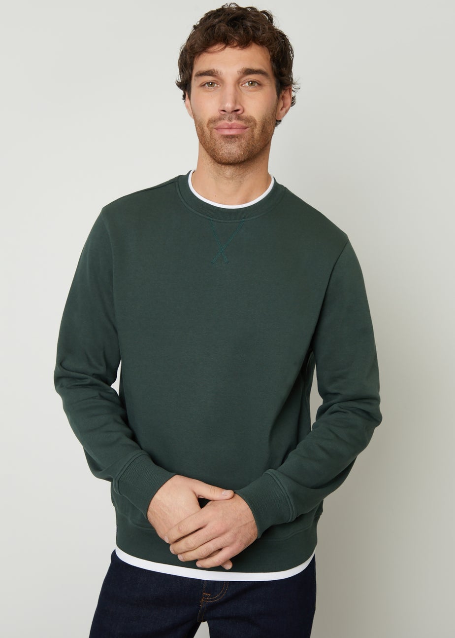Threadbare Green Mock T-Shirt Crew Neck Sweatshirt