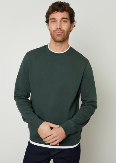 Threadbare Green Mock T-Shirt Crew Neck Sweatshirt