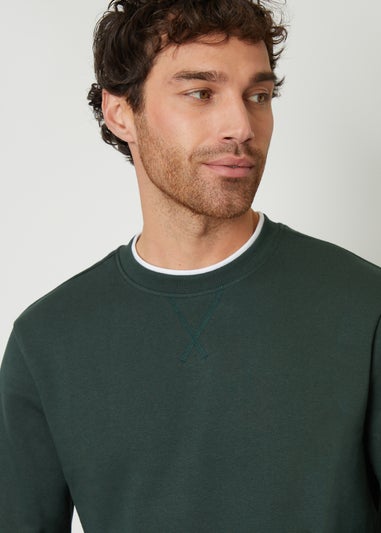 Threadbare Green Mock T-Shirt Crew Neck Sweatshirt