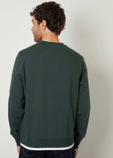 Threadbare Green Mock T-Shirt Crew Neck Sweatshirt