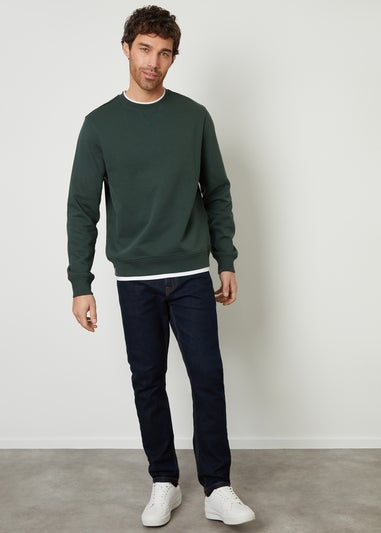 Threadbare Green Mock T-Shirt Crew Neck Sweatshirt