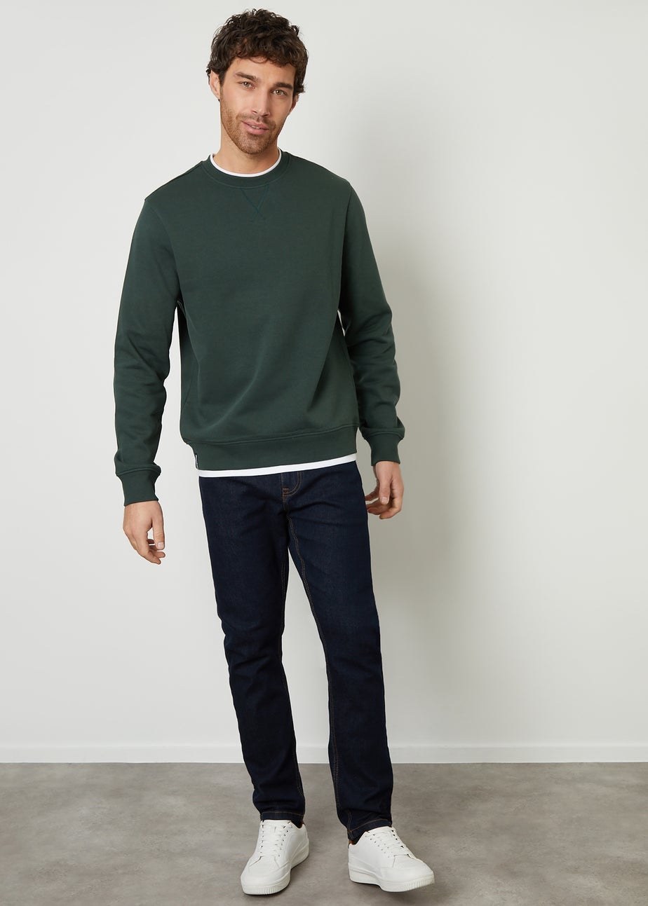 Threadbare Green Mock T-Shirt Crew Neck Sweatshirt