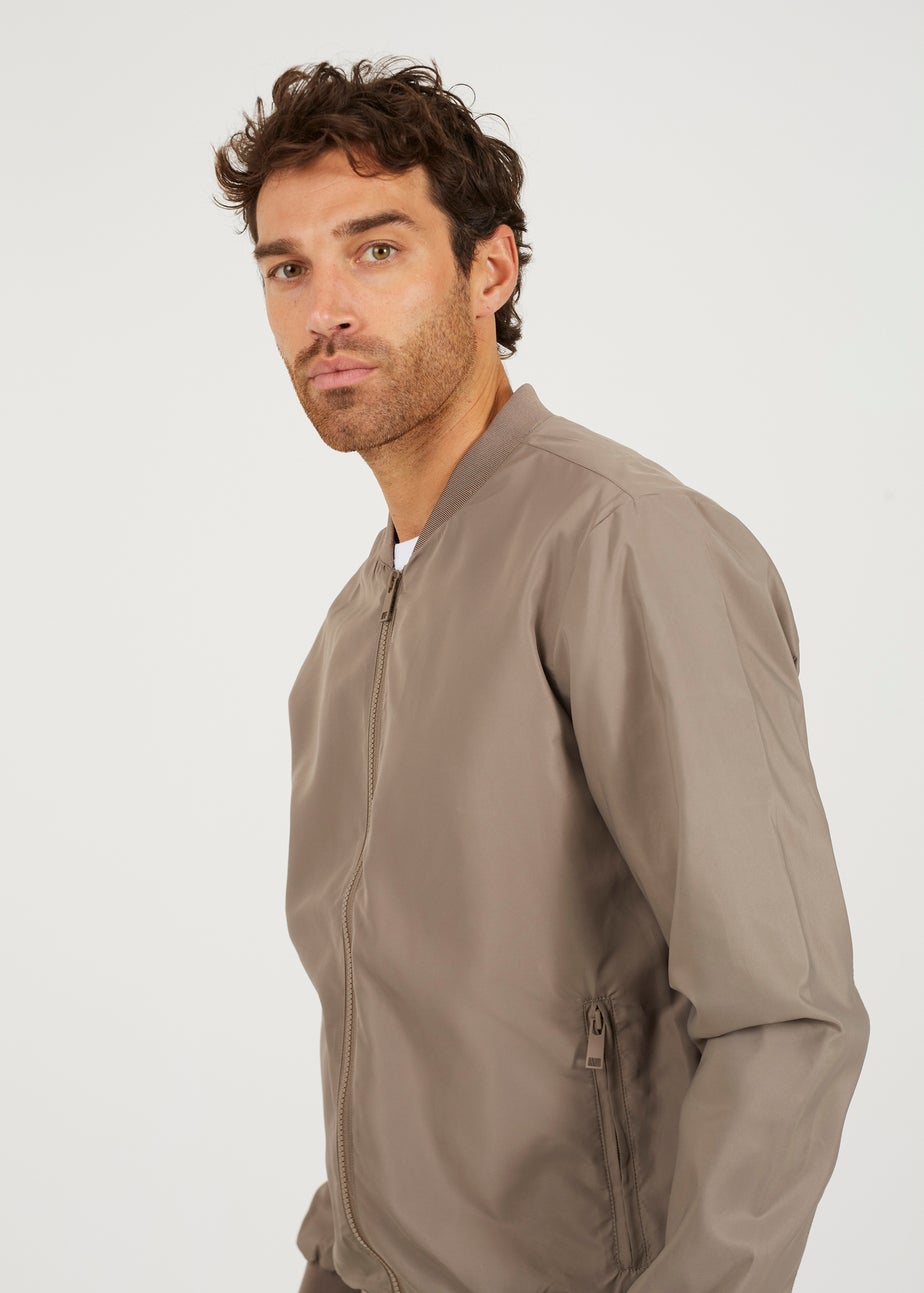 Brave Soul Taupe Bomber Jacket