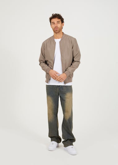 Brave Soul Taupe Bomber Jacket