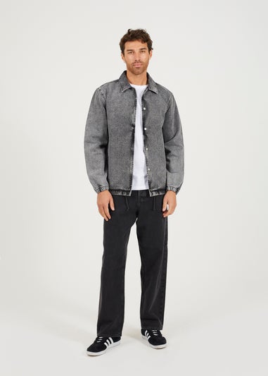 Brave Soul Grey Denim Coach Style Jacket
