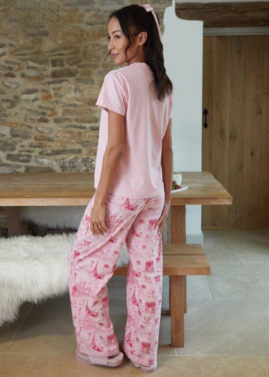 Threadbare Pink Short Sleeve Graphic Print Pyjama Set