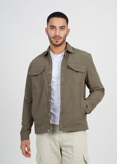 Brave Soul Khaki Lightweight Patch Pocket Shacket