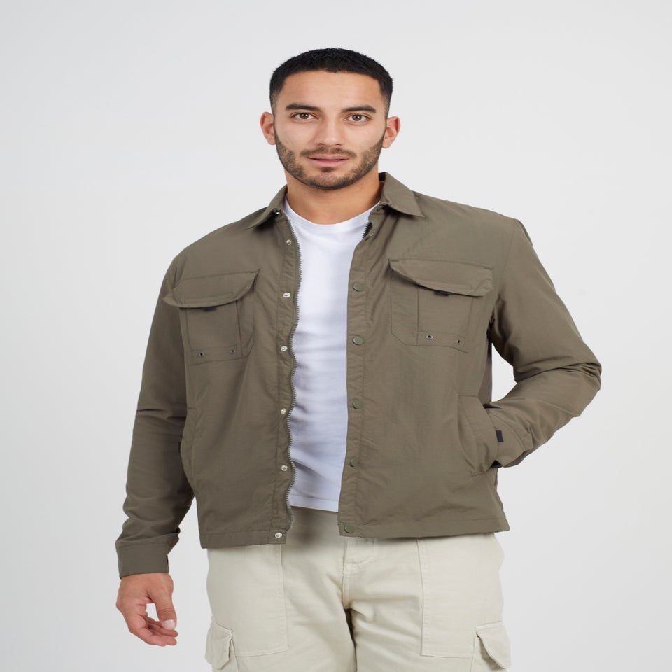 Brave Soul Khaki Lightweight Patch Pocket Shacket