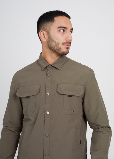 Brave Soul Khaki Lightweight Patch Pocket Shacket