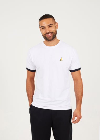 Brave Soul Navy Crew Neck T-Shirts with Contrast Piping 3-Pack