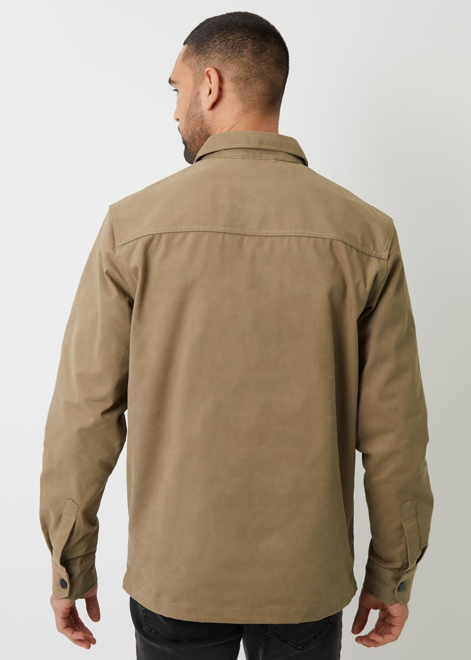 Threadbare Stone Church Cotton Twill Button Up Shacket