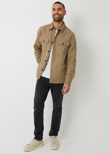 Threadbare Stone Church Cotton Twill Button Up Shacket