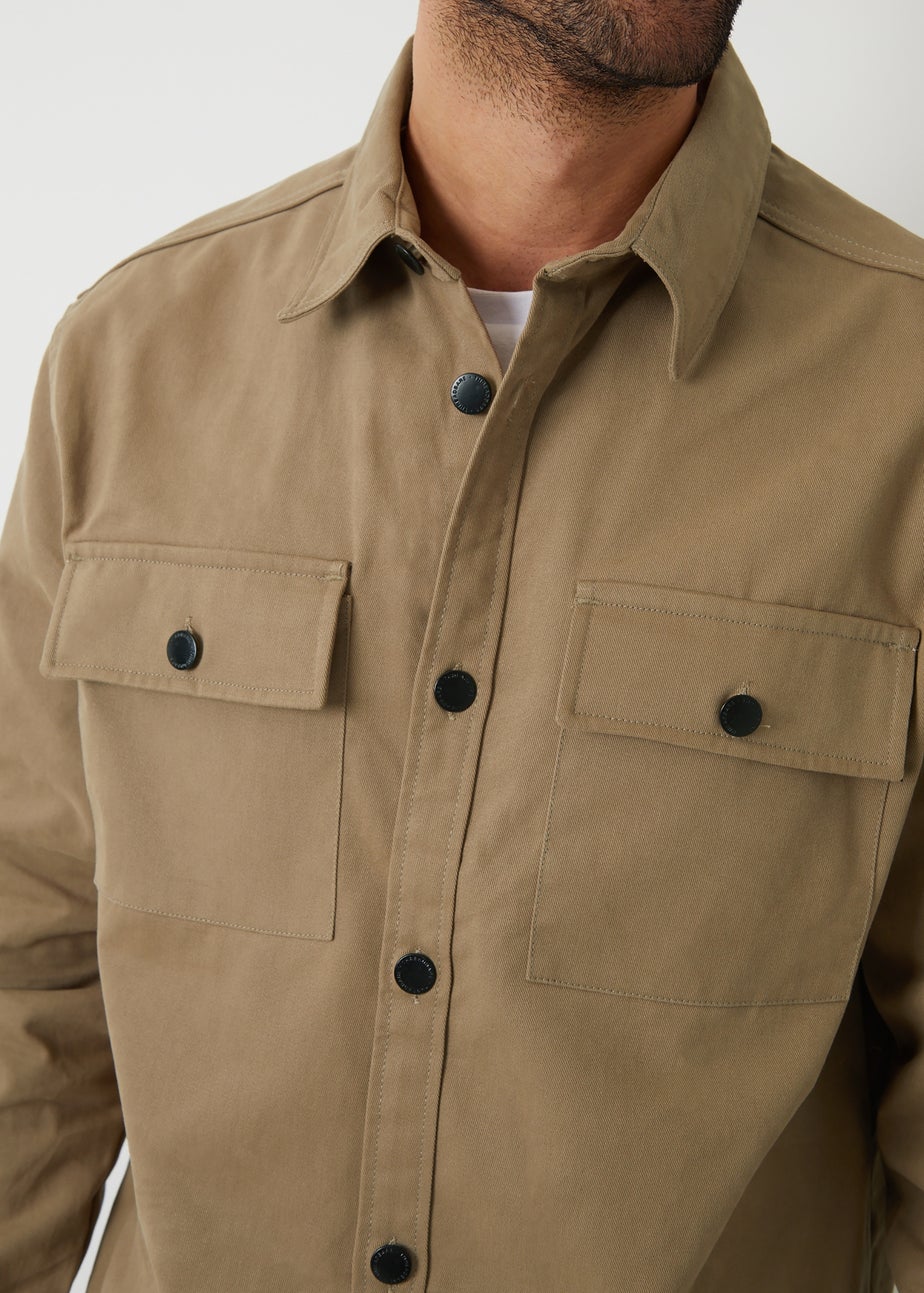 Threadbare Stone Church Cotton Twill Button Up Shacket