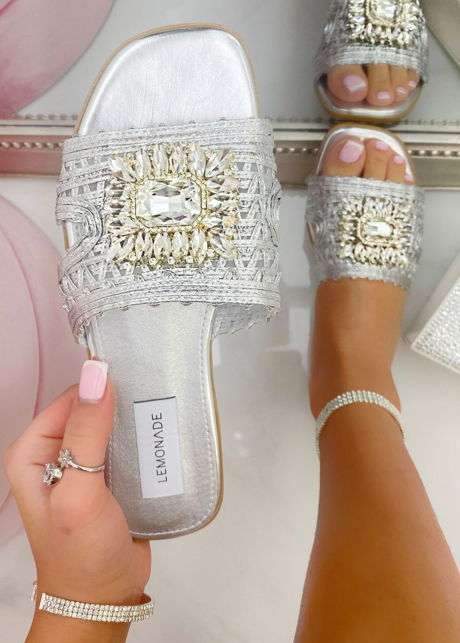 Love Lemonade Silver Crystal Bloom Sliders