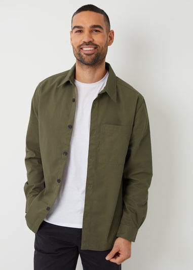 Threadbare Khaki Cotton Twill Shacket