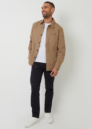 Threadbare Stone Cotton Twill Shacket