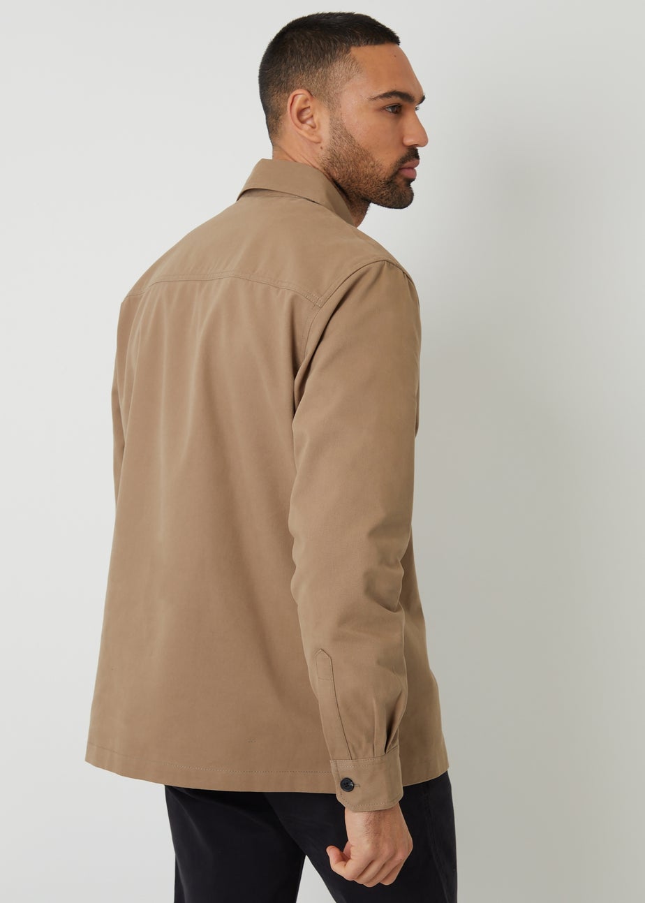 Threadbare Stone Cotton Twill Shacket