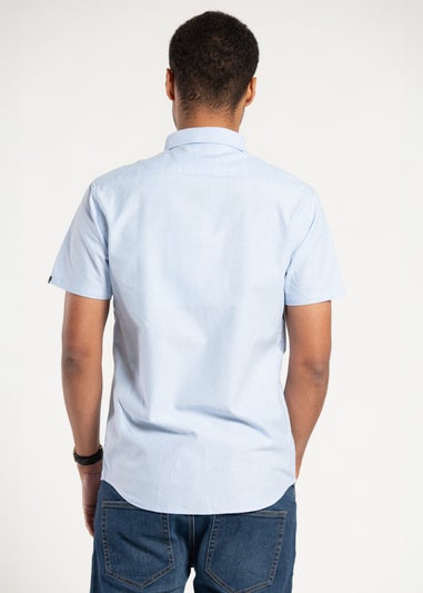 Tokyo Laundry Light Blue Cotton Short Sleeved Button-Up Oxford Shirt