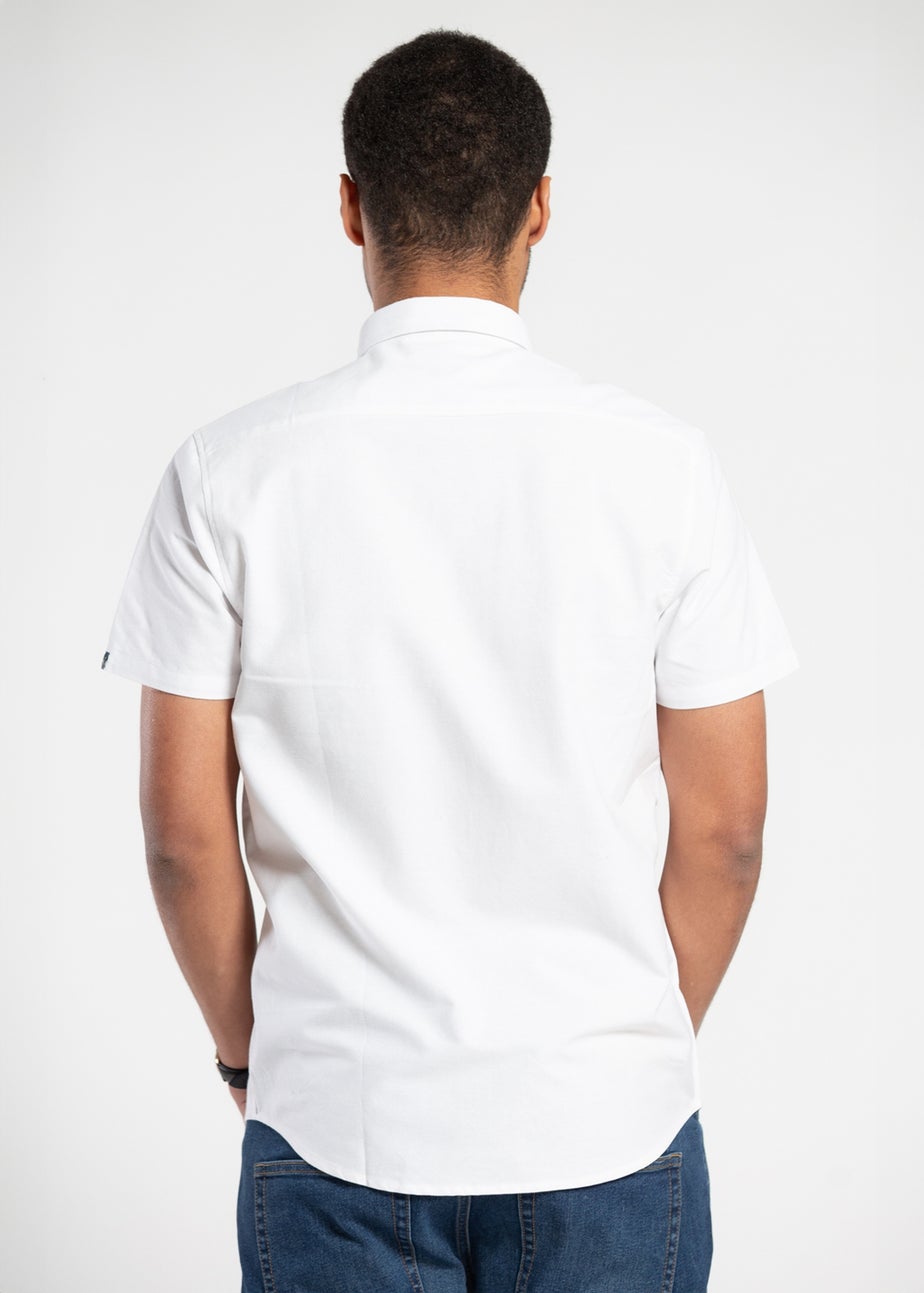 Tokyo Laundry White Cotton Short Sleeved Button-Up Oxford Shirt