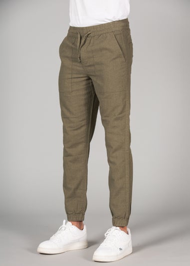 Tokyo Laundry Olive Linen Blend Classic Fit Trousers
