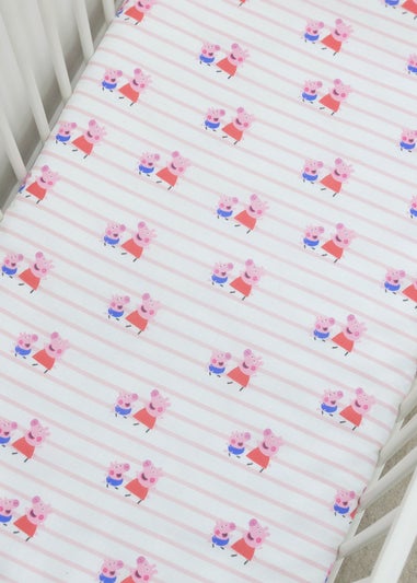 Peppa Pig Pink Lullabies Cot Bed Fitted Sheet Set of 2