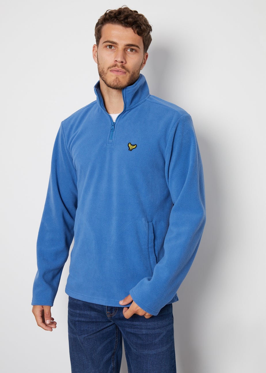 Threadbare Cobalt Blade Quarter Zip Fleece Sweatshirt