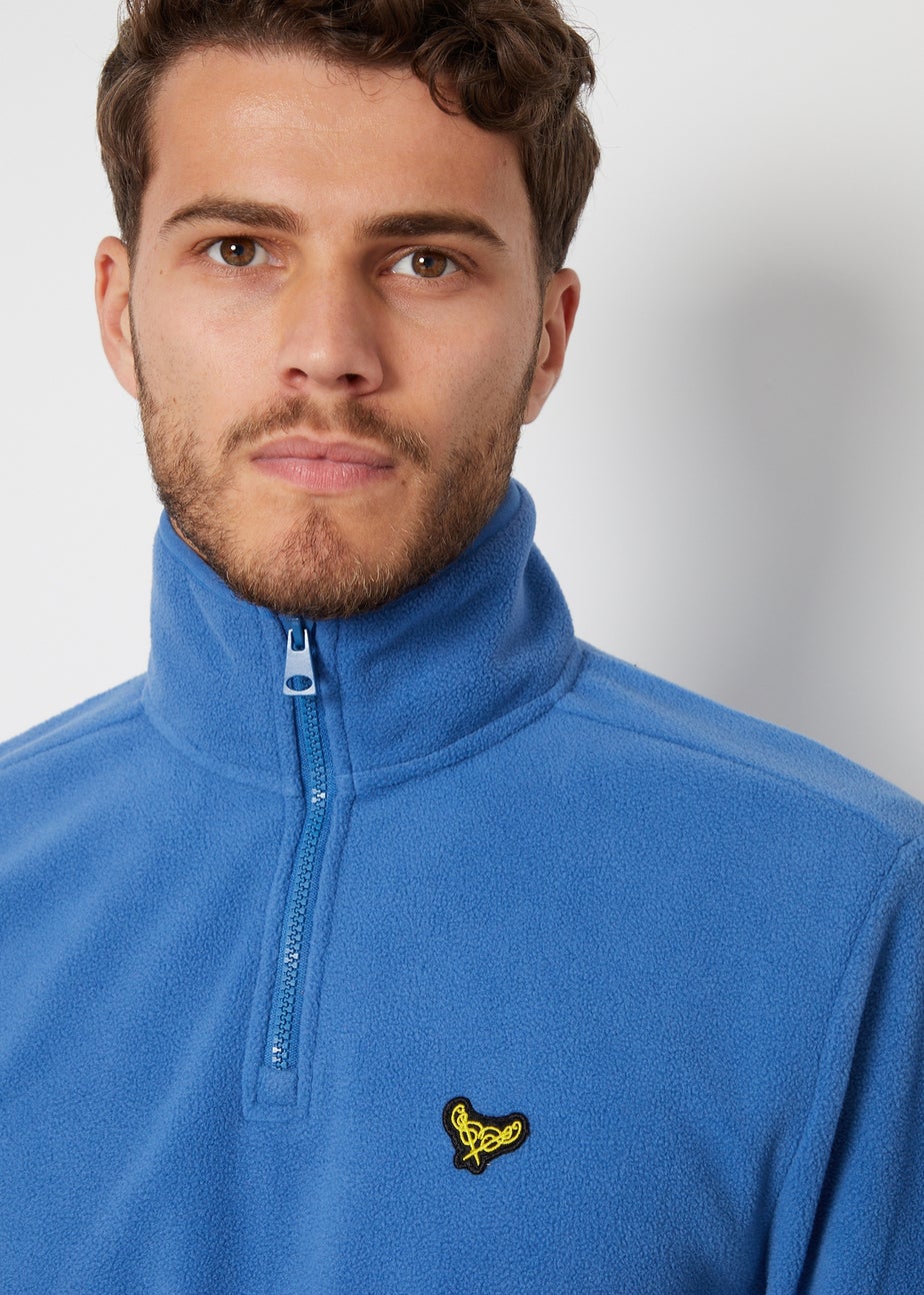 Threadbare Cobalt Blade Quarter Zip Fleece Sweatshirt