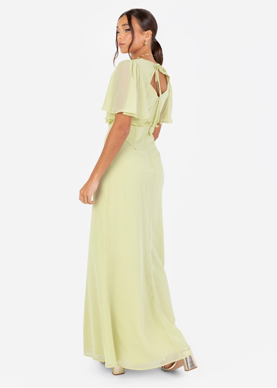 Anaya With Love Recycled Spring Green V Neck Maxi Dress