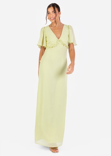 Anaya With Love Recycled Spring Green V Neck Maxi Dress
