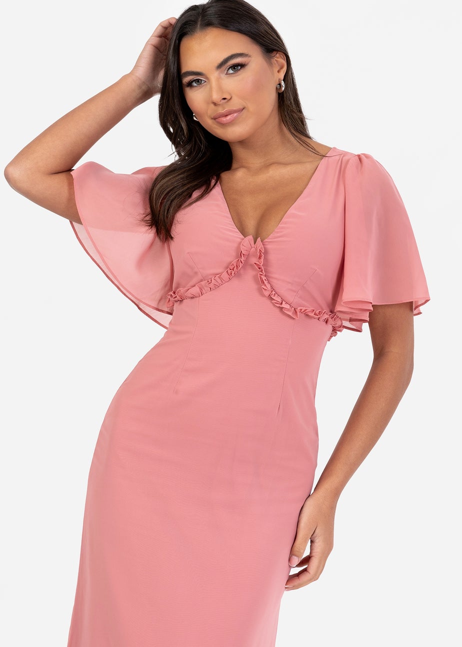 Anaya With Love Recycled Dusty Rose V Neck Maxi Dress