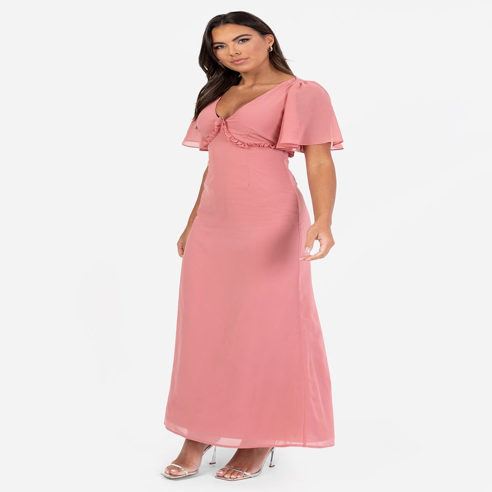 Anaya With Love Recycled Dusty Rose V Neck Maxi Dress