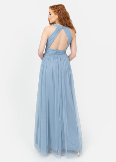 Anaya With Love Recycled Soft Blue Open Back Maxi Dress