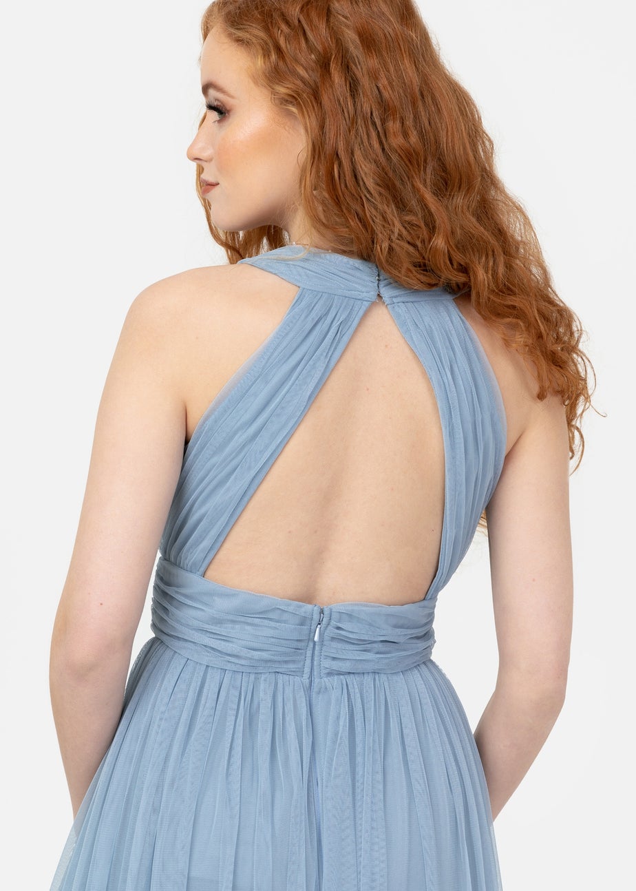 Anaya With Love Recycled Soft Blue Open Back Maxi Dress