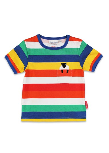 Toby Tiger Organic Multi Colour Sheep Applique T-shirt (6 months - 8 years)