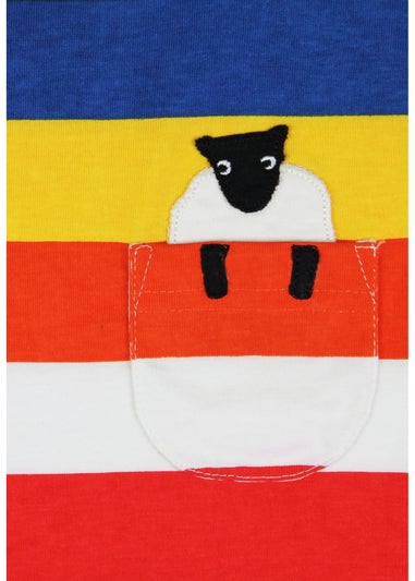 Toby Tiger Organic Multi Colour Sheep Applique T-shirt (6 months - 8 years)