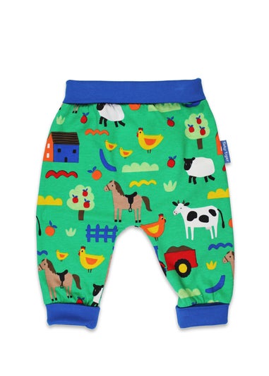Toby Tiger Organic Green Farm Print Yoga Pants (Newborn - 3 years)