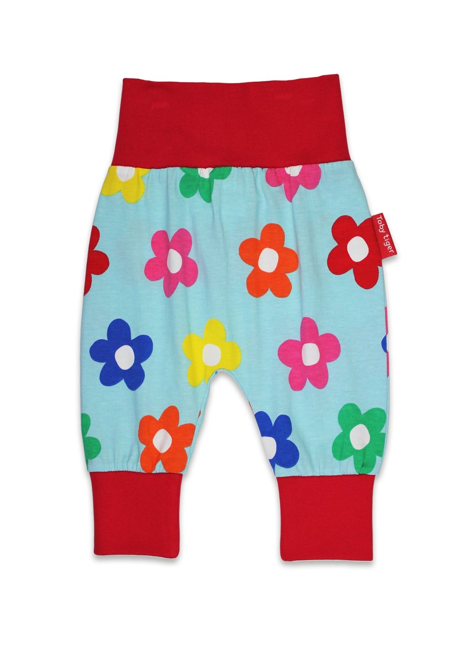 Toby Tiger Organic Multi Colour Flower Print Yoga Pants (Newborn - 3 years)