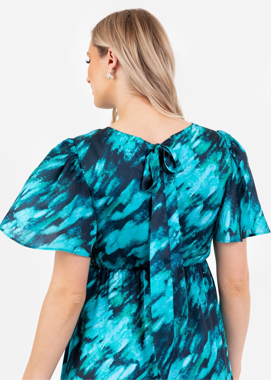 Lovedrobe Multi Marble Effect Short Sleeve Midi Dress