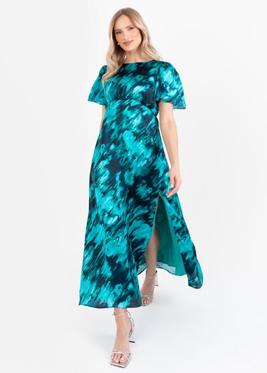 Lovedrobe Multi Marble Effect Short Sleeve Midi Dress