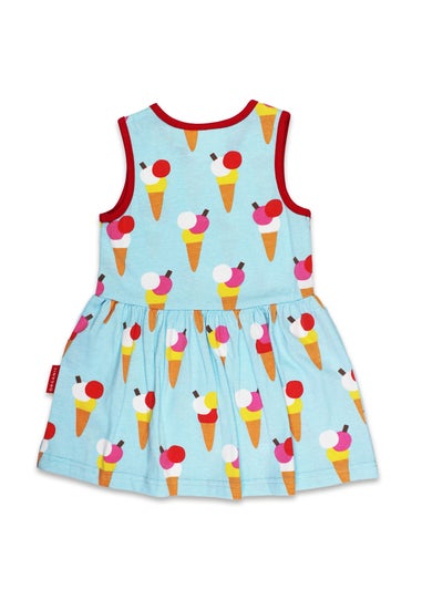 Toby Tiger Organic Blue Ice Cream Print Summer Dress (12 months - 8 years)