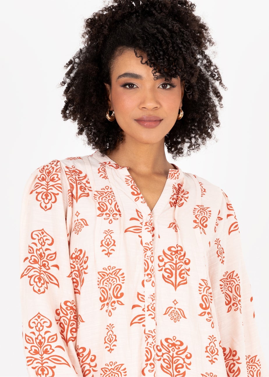 Lovedrobe Orange Long Sleeve Shirt Dress