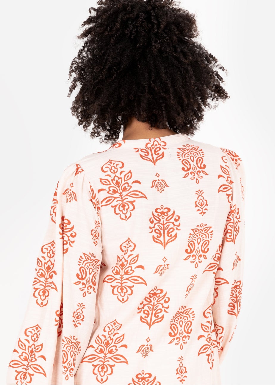 Lovedrobe Orange Long Sleeve Shirt Dress