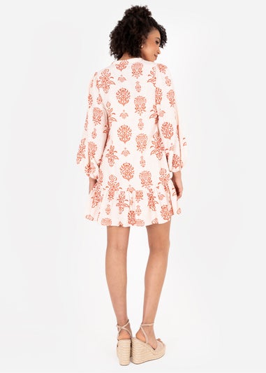 Lovedrobe Orange Long Sleeve Shirt Dress