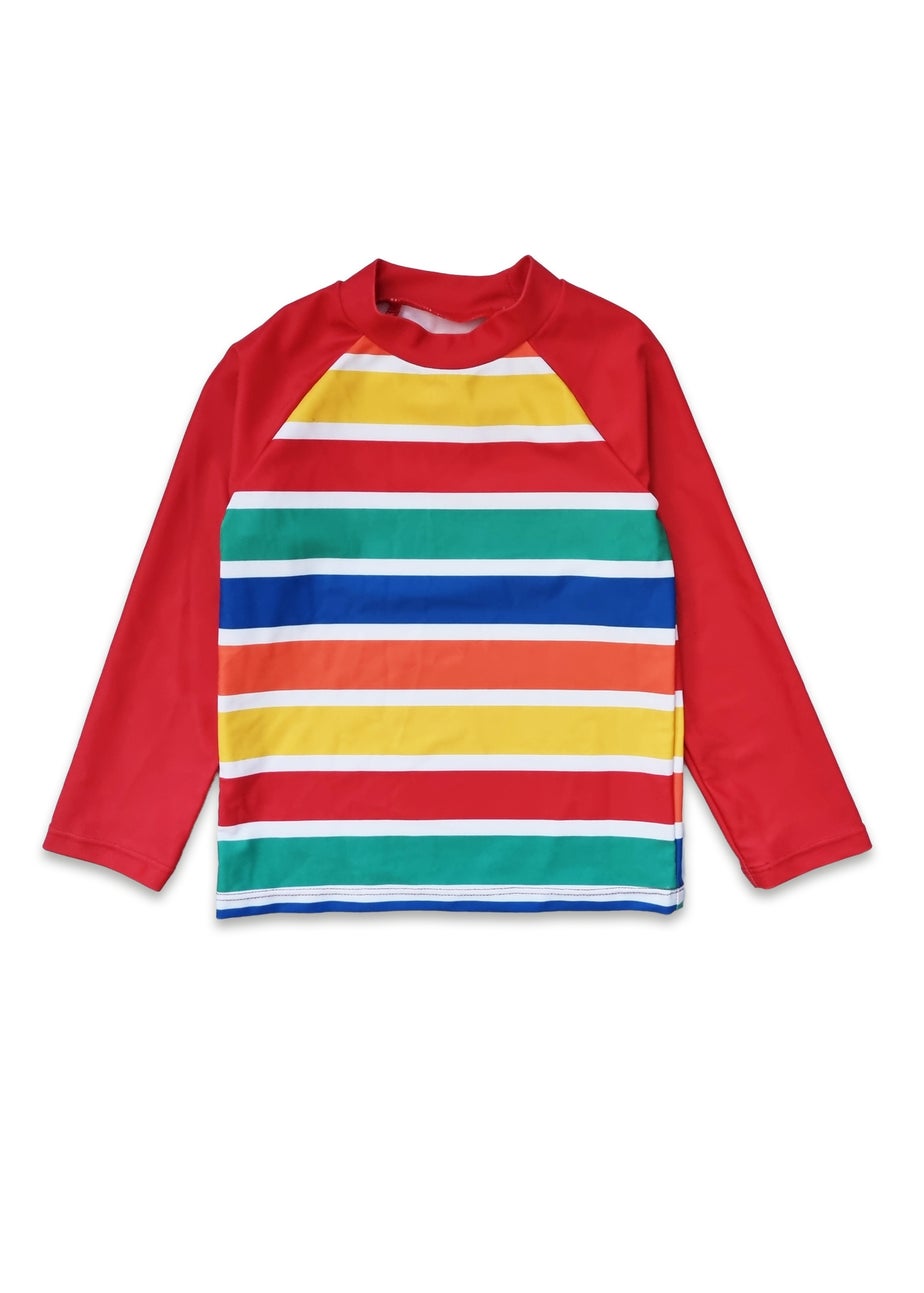 Toby Tiger Multi Colour Stripe Print Kids Rash Vest (2 years - 8 years)