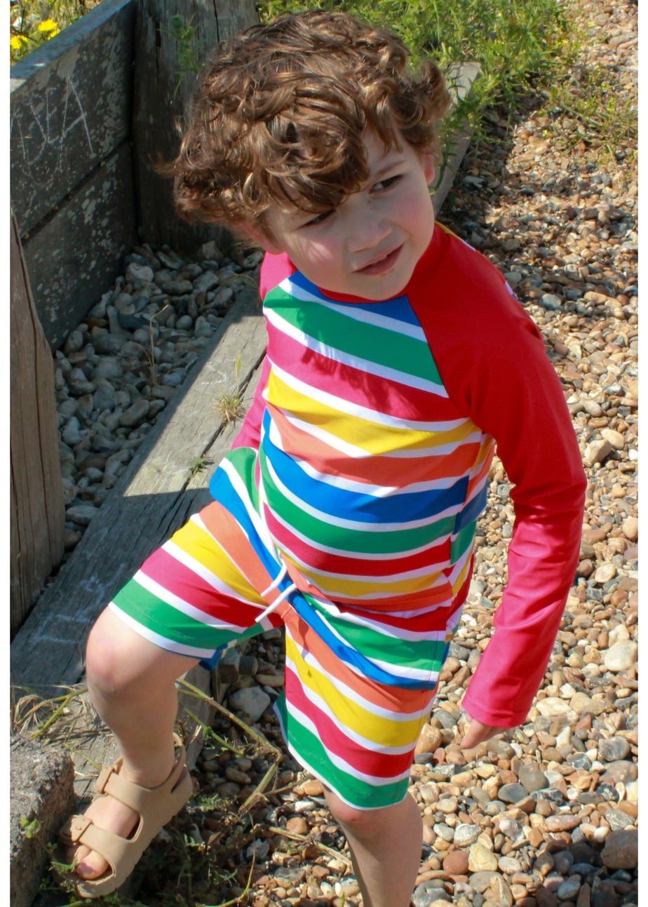 Toby Tiger Multi Colour Stripe Print Kids Rash Vest (2 years - 8 years)