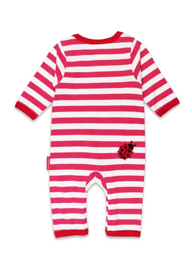 Toby Tiger Organic Pink Strawberry Applique Sleepsuit (Newborn - 12 months)